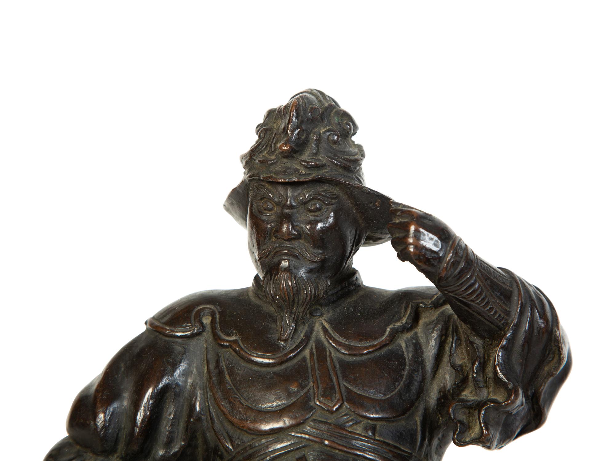 A Japanese Bronze Figure of a Samurai Warrior — 19th Century