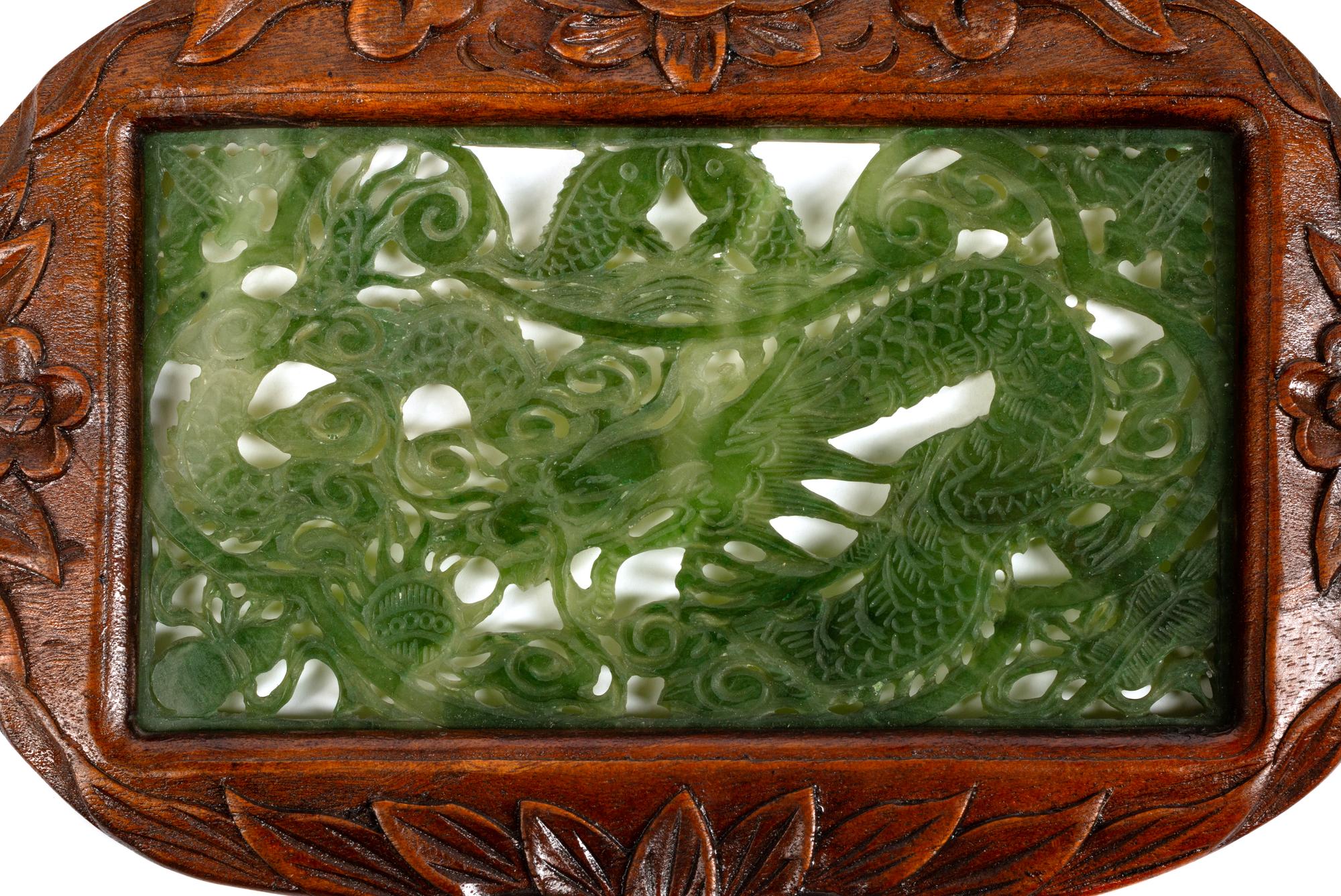 A Set of Four Chinese Export Framed Hardstone Plaques