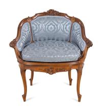 A Louis XV Style Walnut Bergère de Bureau