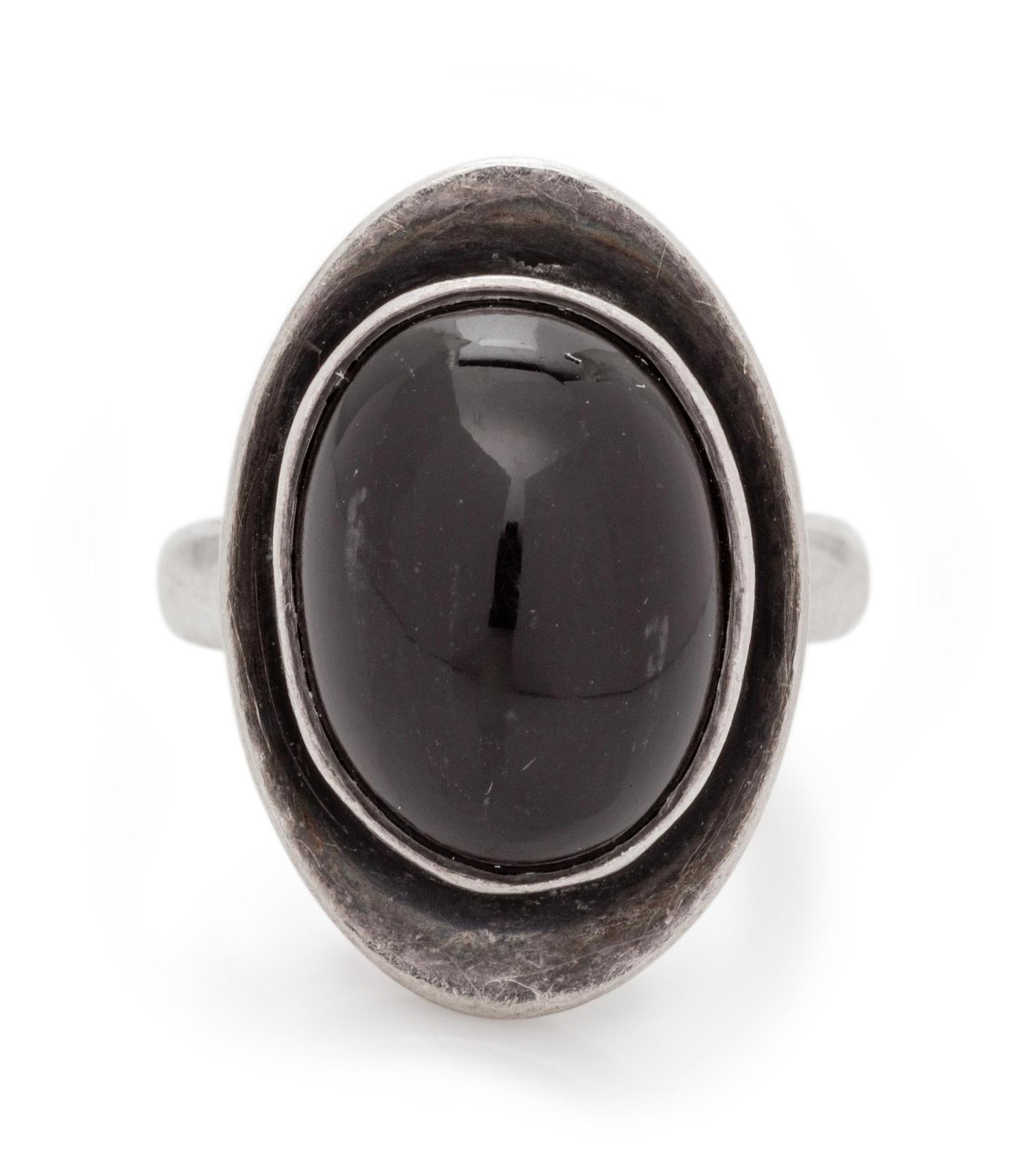 A Sterling Silver and Onyx Ring, Kalo,