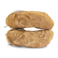 Blackfeet Beaded Hide Moccasins, with High Cuffs