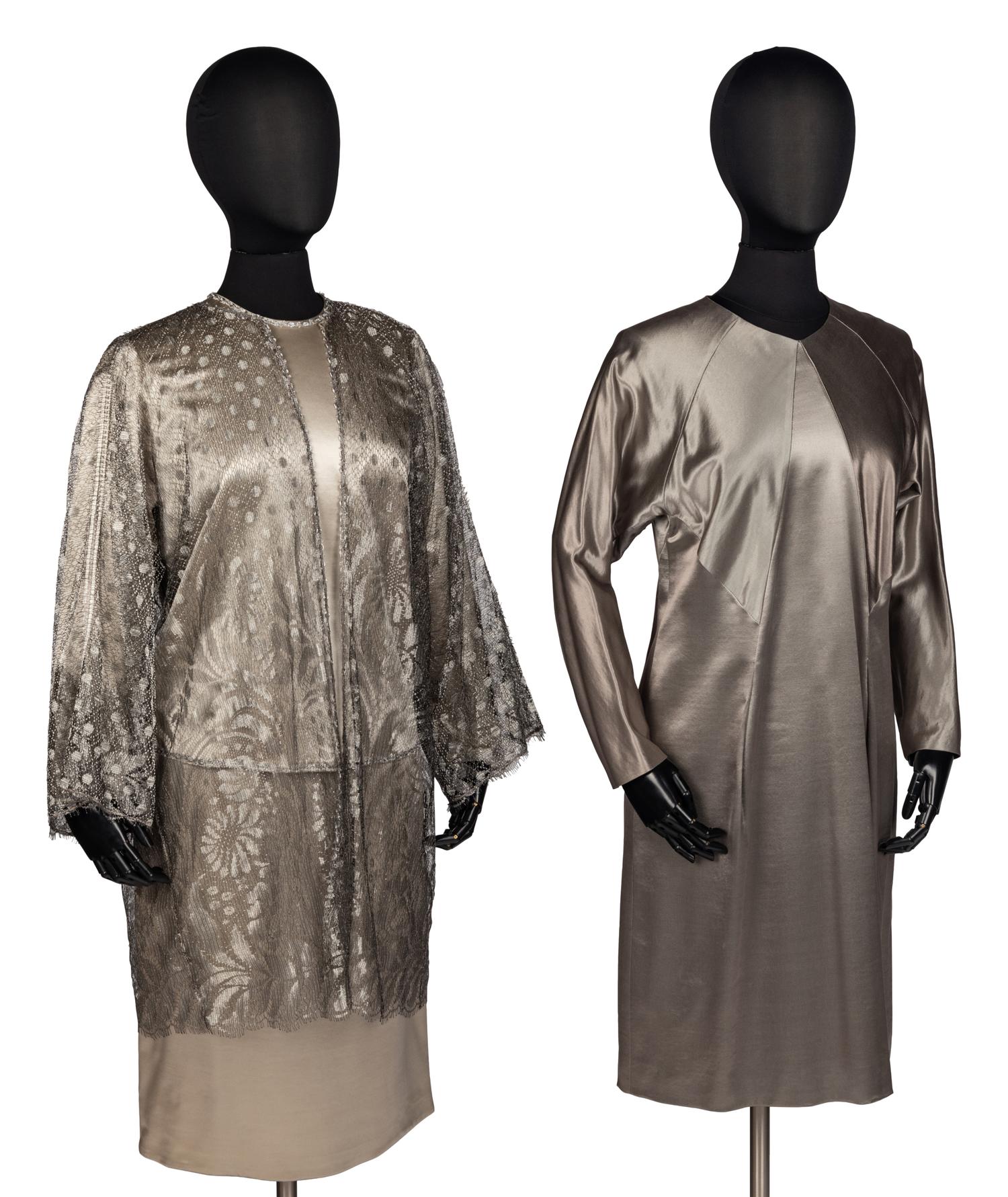 Dress, Three-Piece Ensemble, and Scarf by Geoffrey Beene