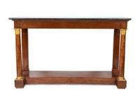 An Empire Style Gilt Bronze Mounted Mahogany Marble-Top Console Table — CIRCA 1840