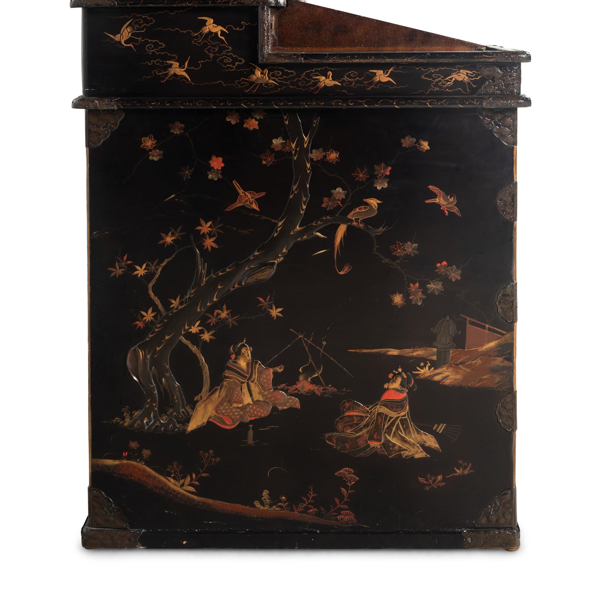 A Japanese Lacquer Bureau Cabinet