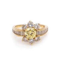Fancy Intense Yellow Diamond and Diamond Ring