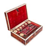 An English Tortoise Shell Sewing Casket Height 2 1/2 x width 7 inches. — 19TH CENTURY
