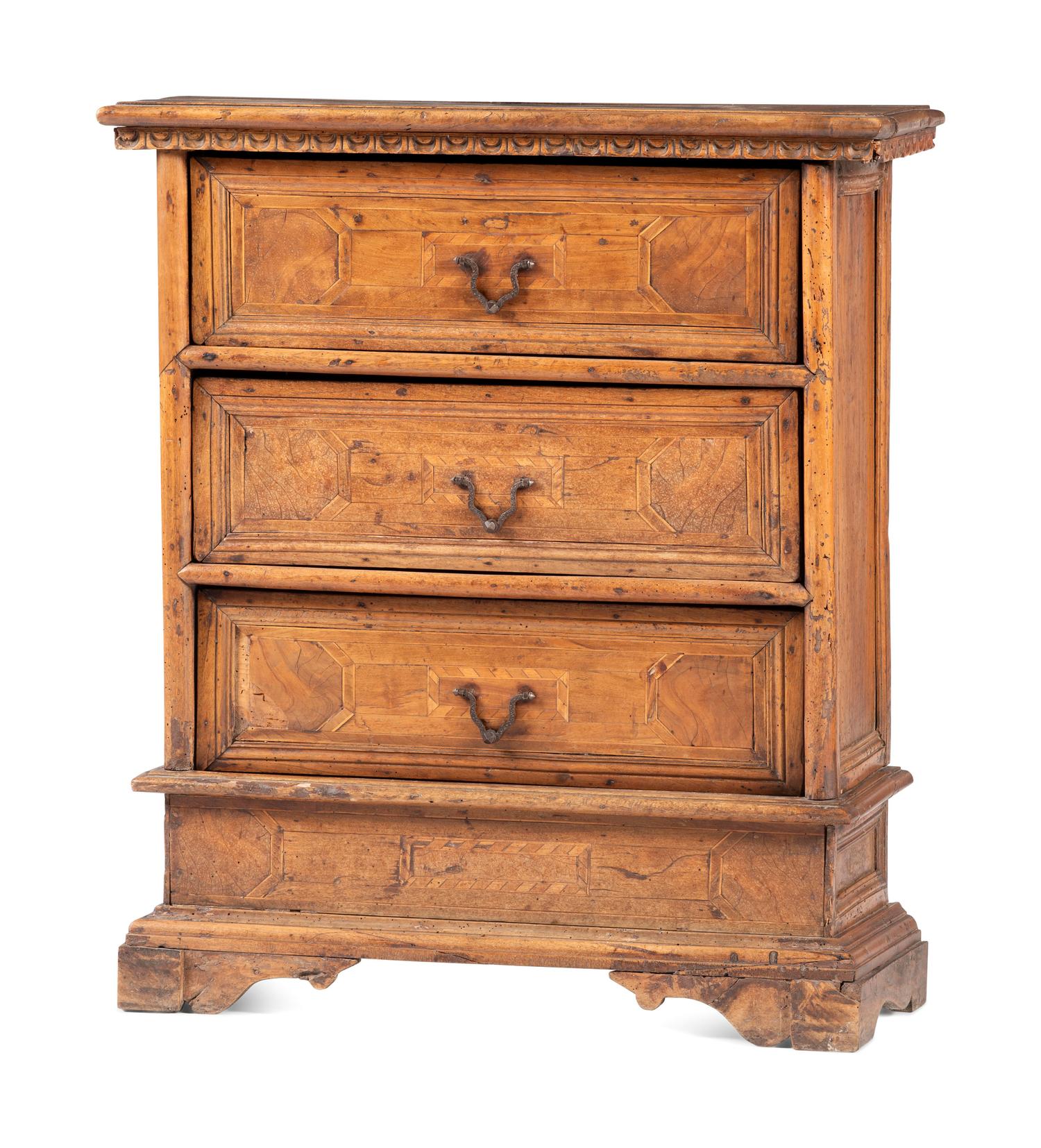 An Italian Diminutive Walnut Chest of Drawers