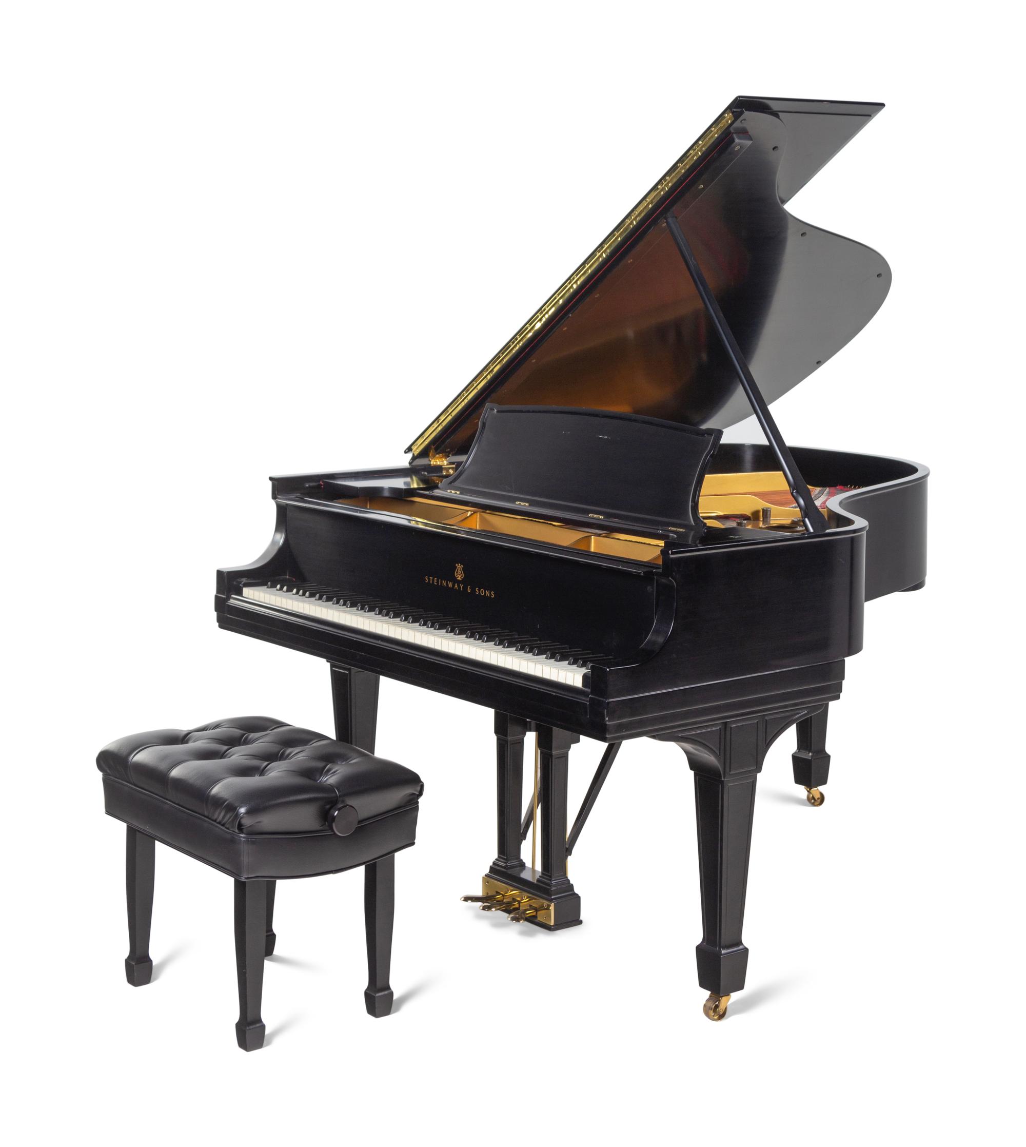 A Steinway and Sons Model L Ebonized Grand Piano