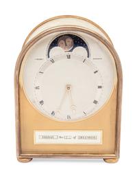 An Edwardian Silver-Plate Mounted Shagreen Travel Clock