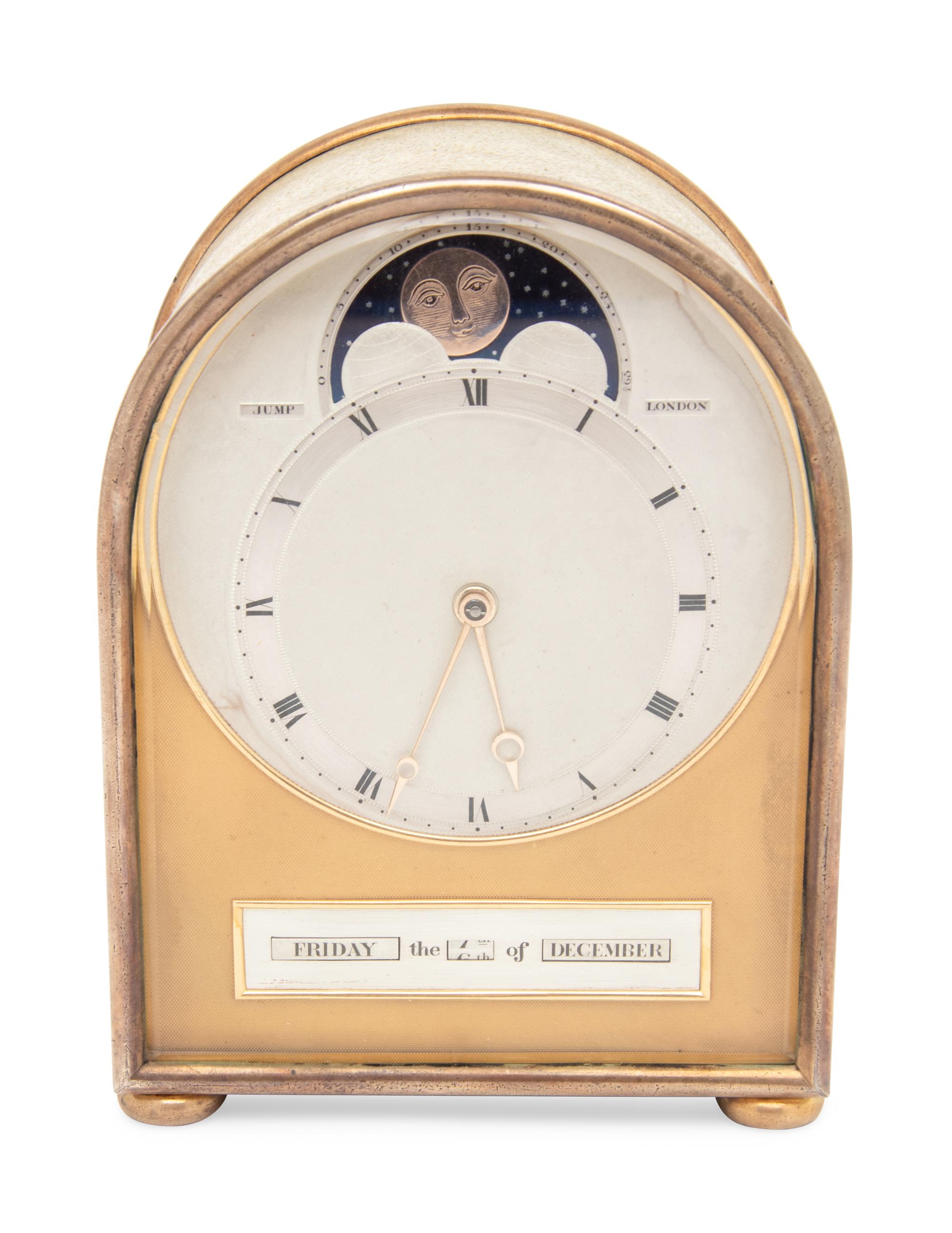 An Edwardian Silver-Plate Mounted Shagreen Travel Clock
