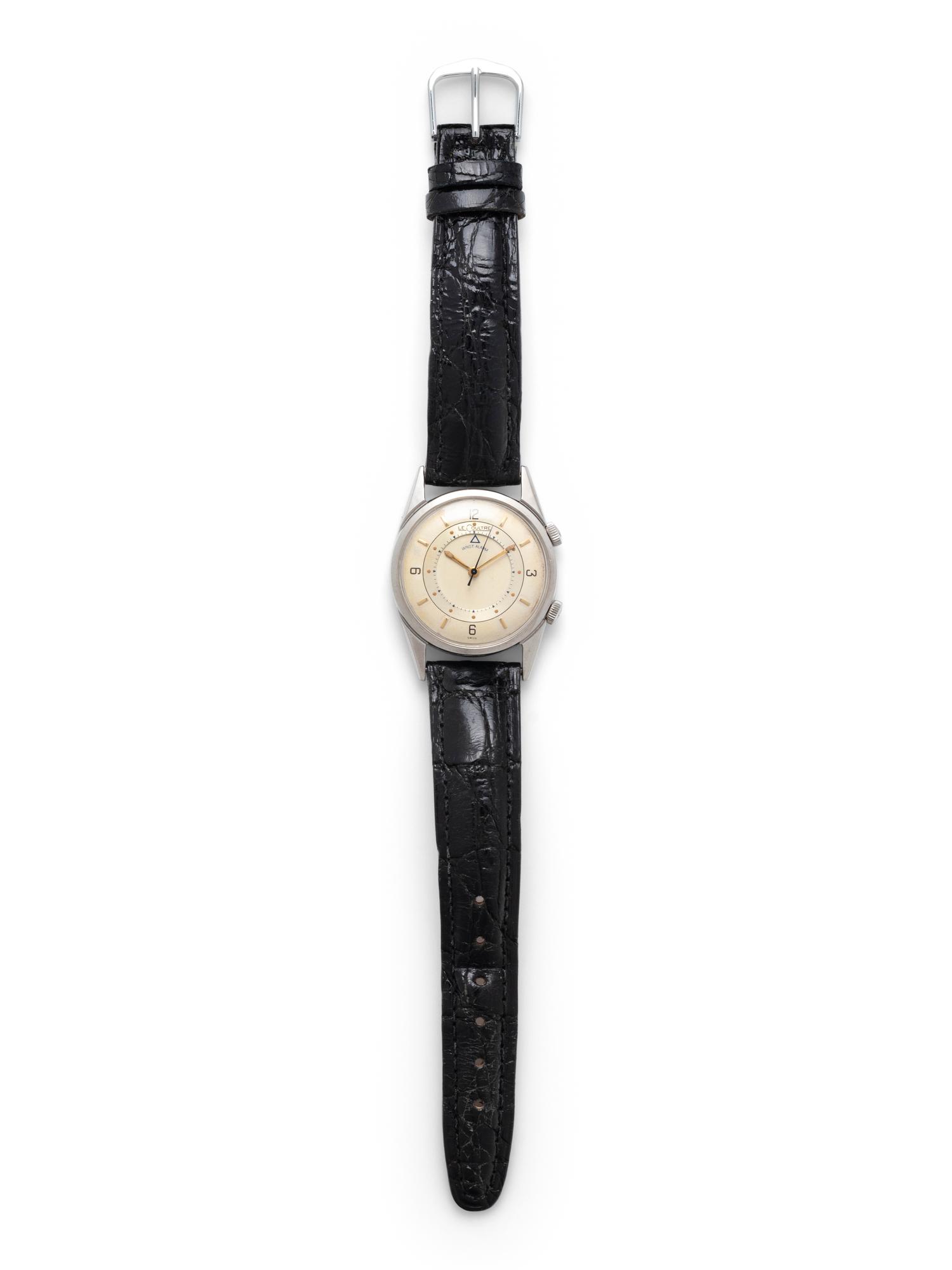 LeCOULTRE, VINTAGE, STAINLESS STEEL 'WRIST ALARM' WRISTWATCH