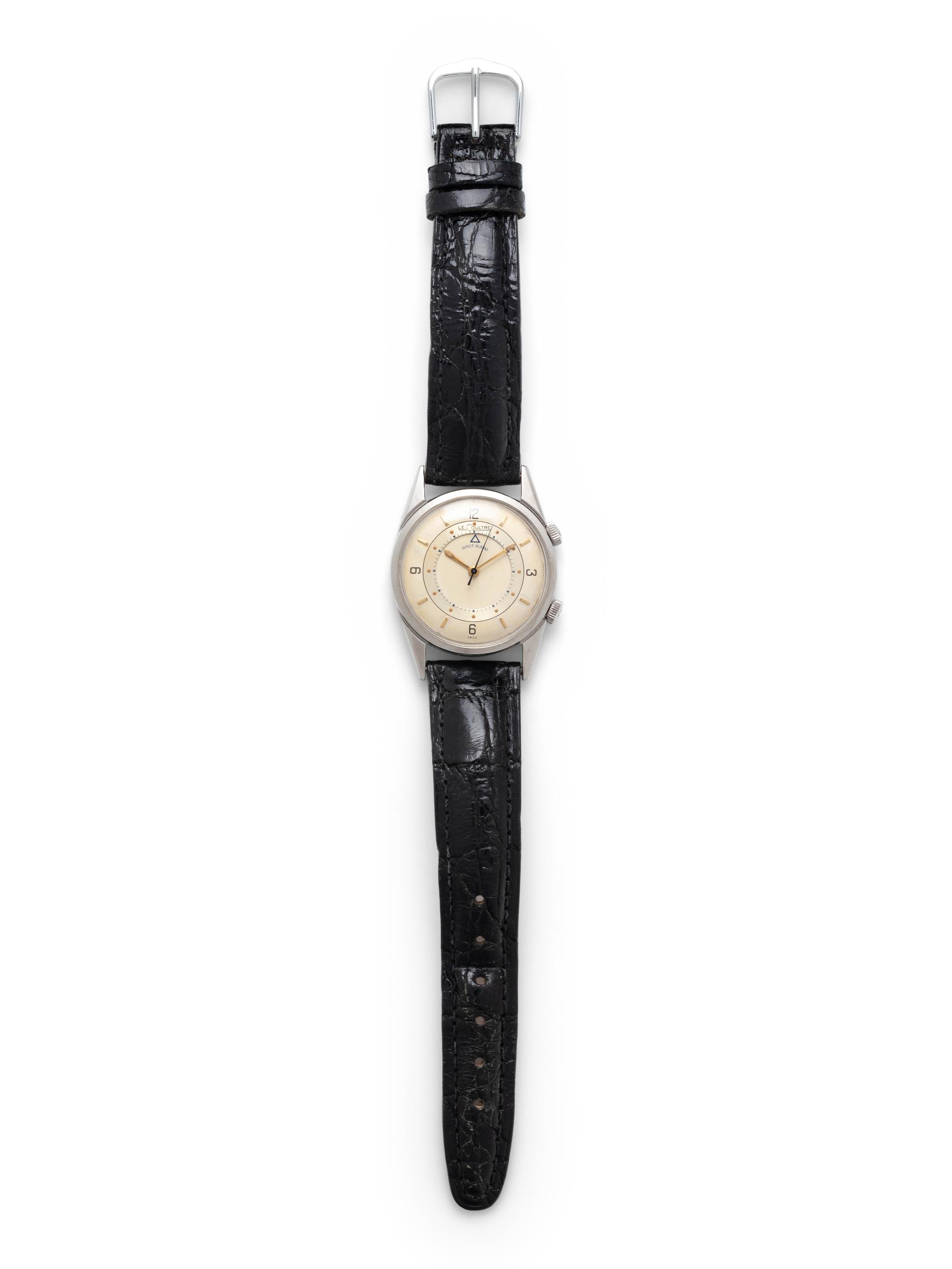 LeCOULTRE, VINTAGE, STAINLESS STEEL 'WRIST ALARM' WRISTWATCH