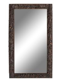 A Carved Oak Grapevine Motif Mirror