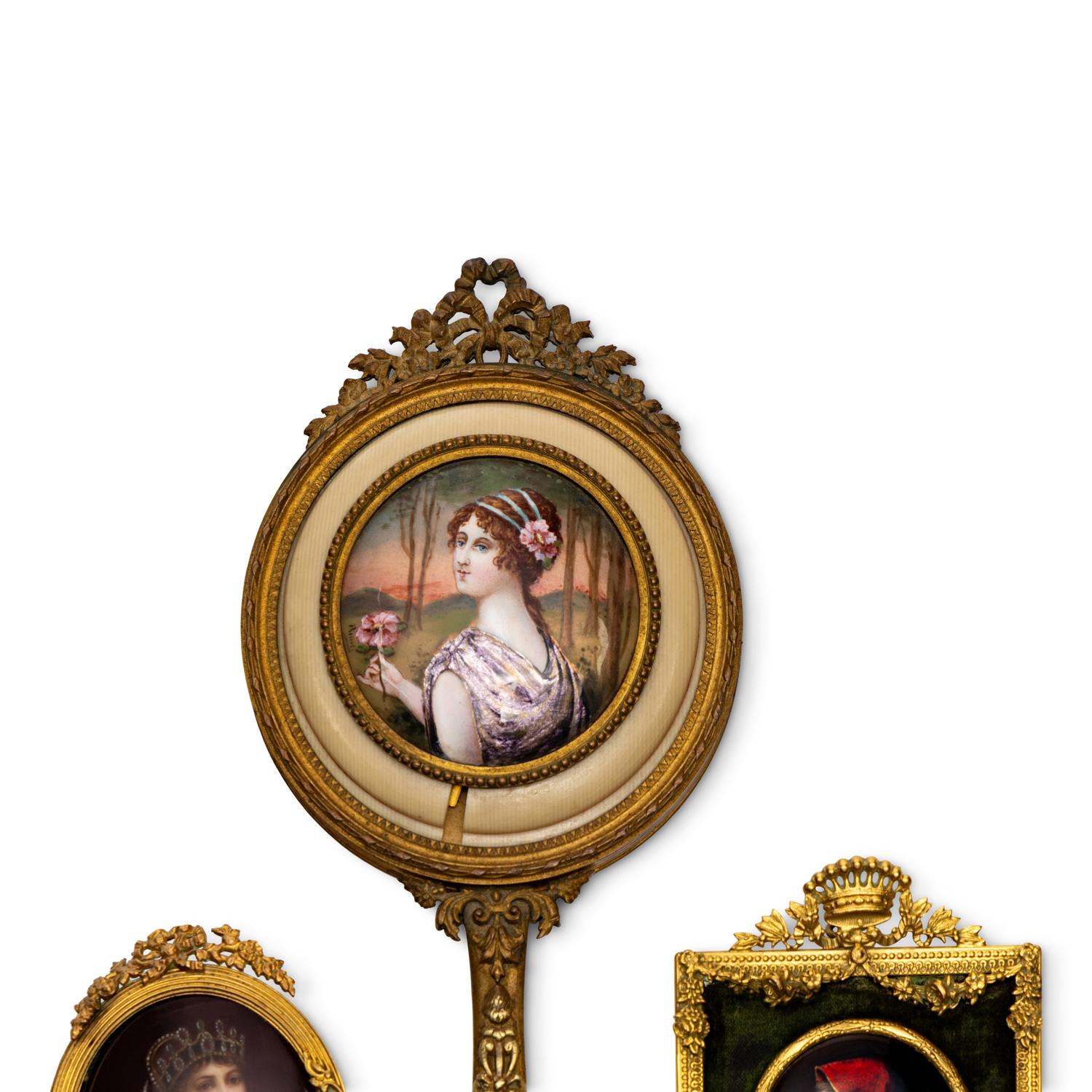 Three Continental Enamel Portrait Plaques