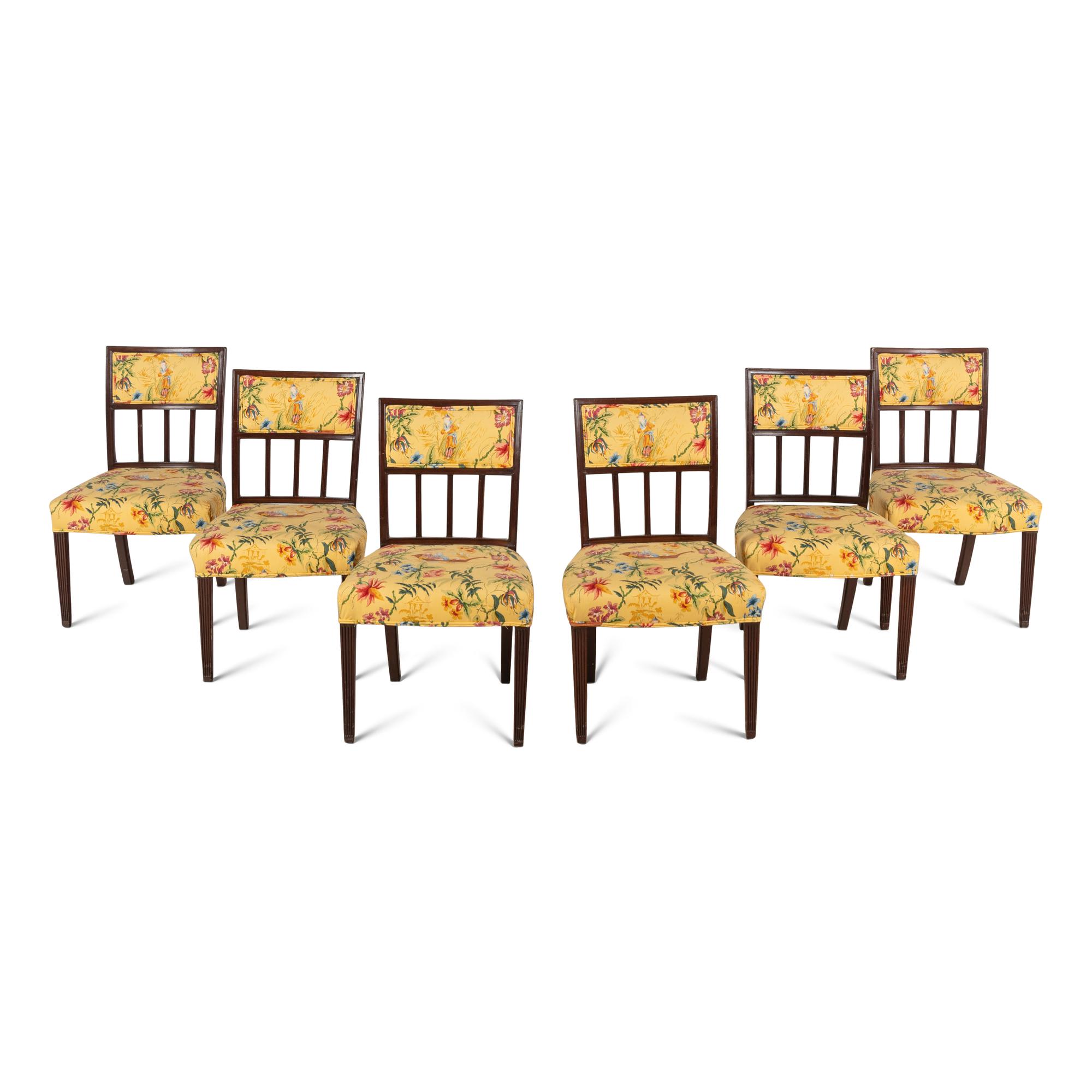 A Set of Six George III Style Mahogany Dining Chairs