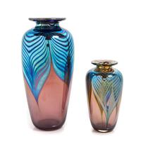 Stuart Abelman, VAN NUYS, CA, 1987, an iridescent glass vase
