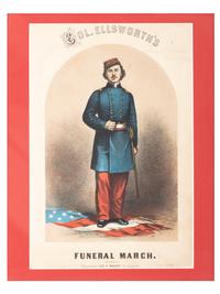 [CIVIL WAR]. A collection of items involving Colonel Elmer Ellsworth and Sergeant Francis Brownell, incl. prints, photographs, and other memorabilia.