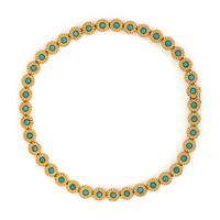 Turquoise and Yellow Gold Necklace
