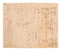 [ENSLAVEMENT & ABOLITION]. Manuscript inventory of property sold from the estate of John Hodges, including enslaved individuals. Lawrence County, Alabama, 24 July 1840.