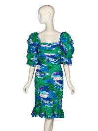 Claude Riha, Ruched Silk Dress