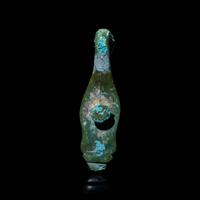 Two Chinese Bronze Garment Hooks, Warring States Period-Han Dynasty 戰國-漢 銅帶鉤兩件