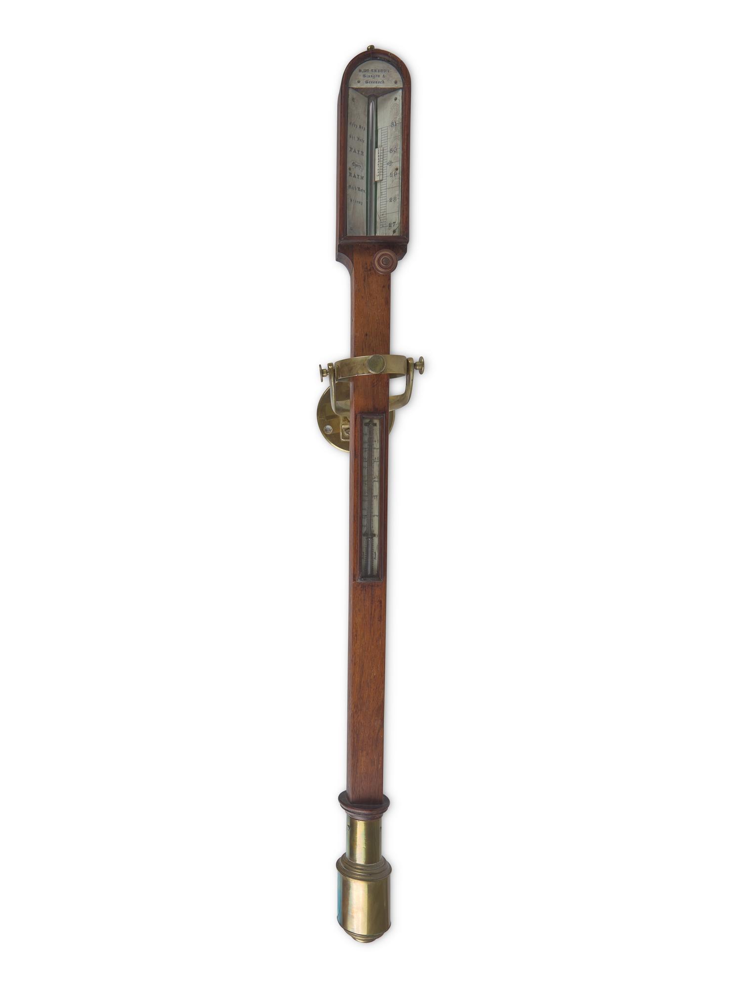 A Mahogany Gimballed Ship's Barometer, Scotland, Circa 1855