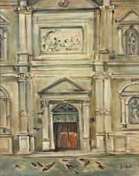 Building Facade with Pigeons