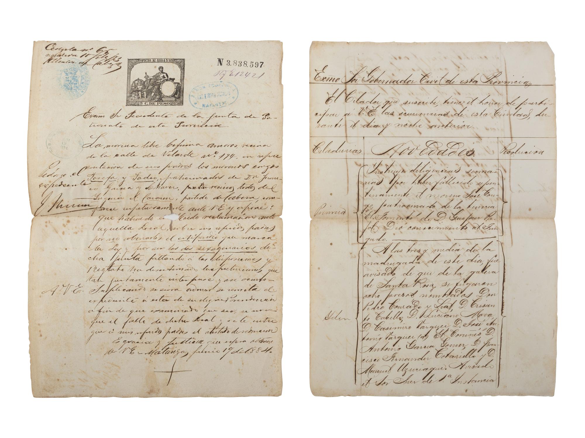 [ENSLAVEMENT & ABOLITION]. A group of 29 assorted Cuban documents, some involving enslaved persons.