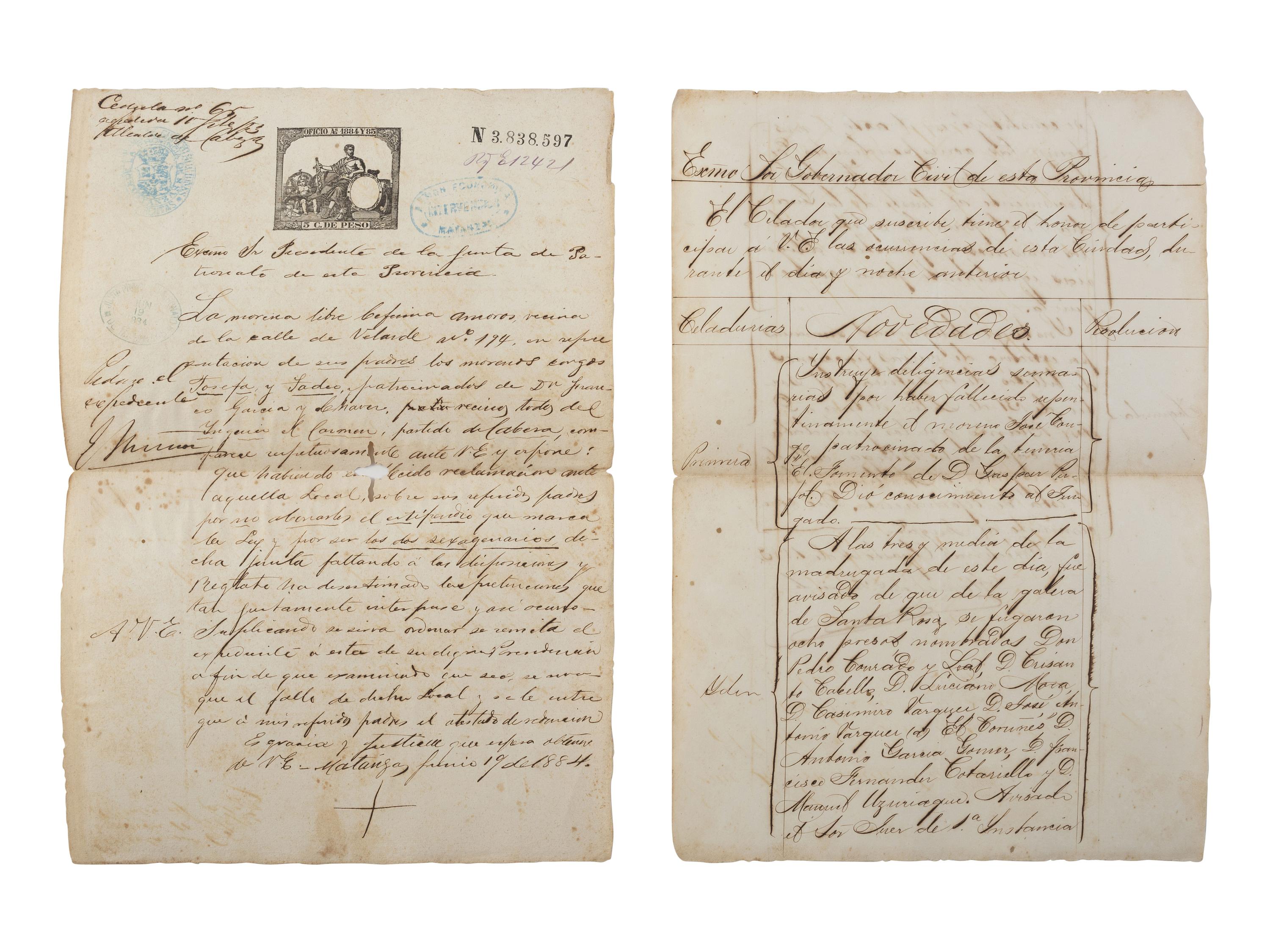 [ENSLAVEMENT & ABOLITION]. A group of 29 assorted Cuban documents, some involving enslaved persons.