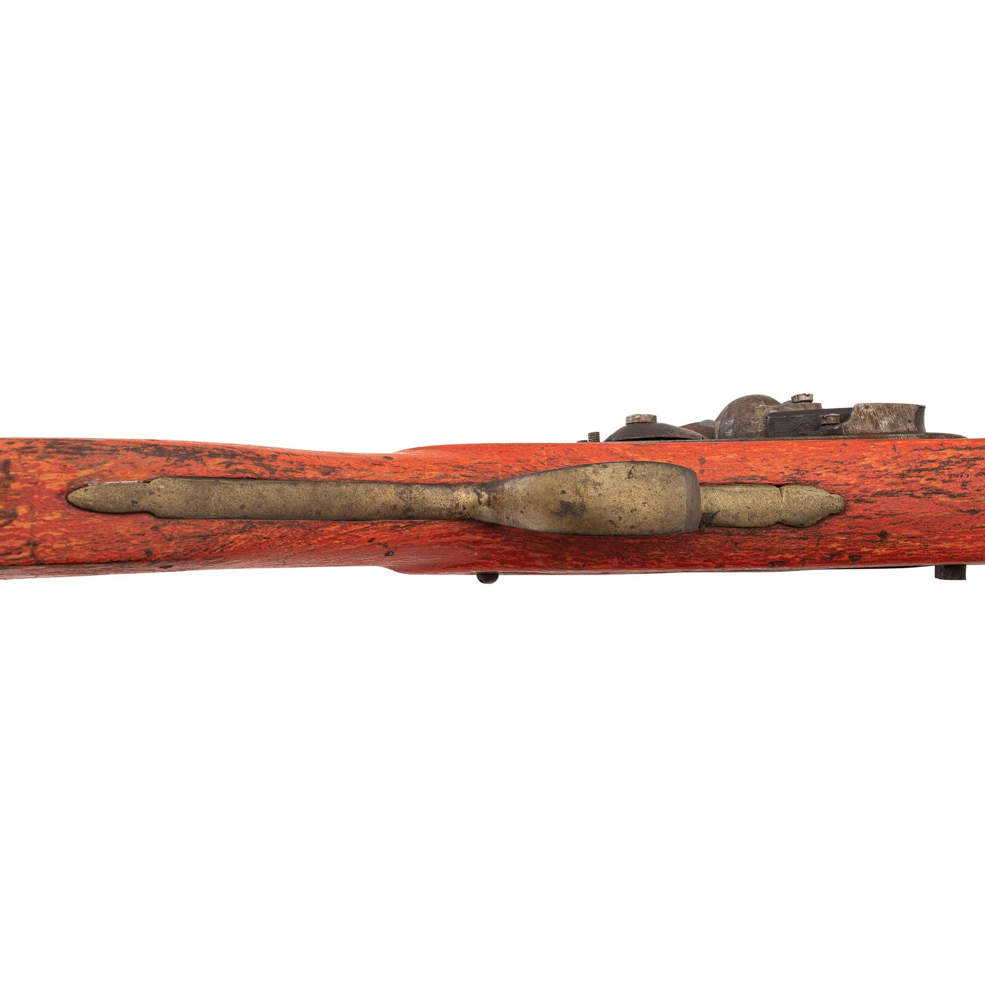 Belgian Flintlock Trade Musket with Native Applied Red Paint