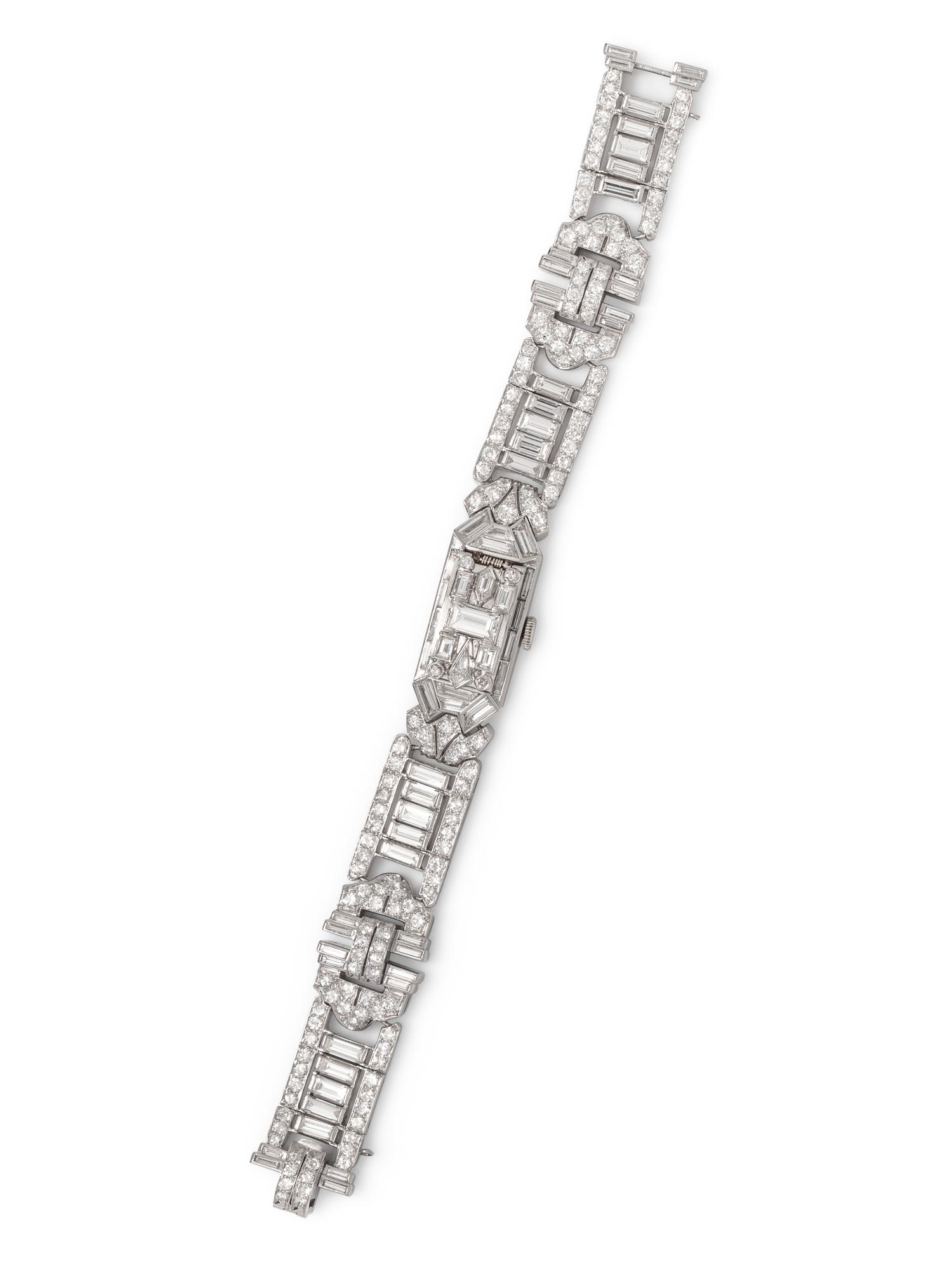 A Platinum and Diamond Surprise Wristwatch, Hamilton,