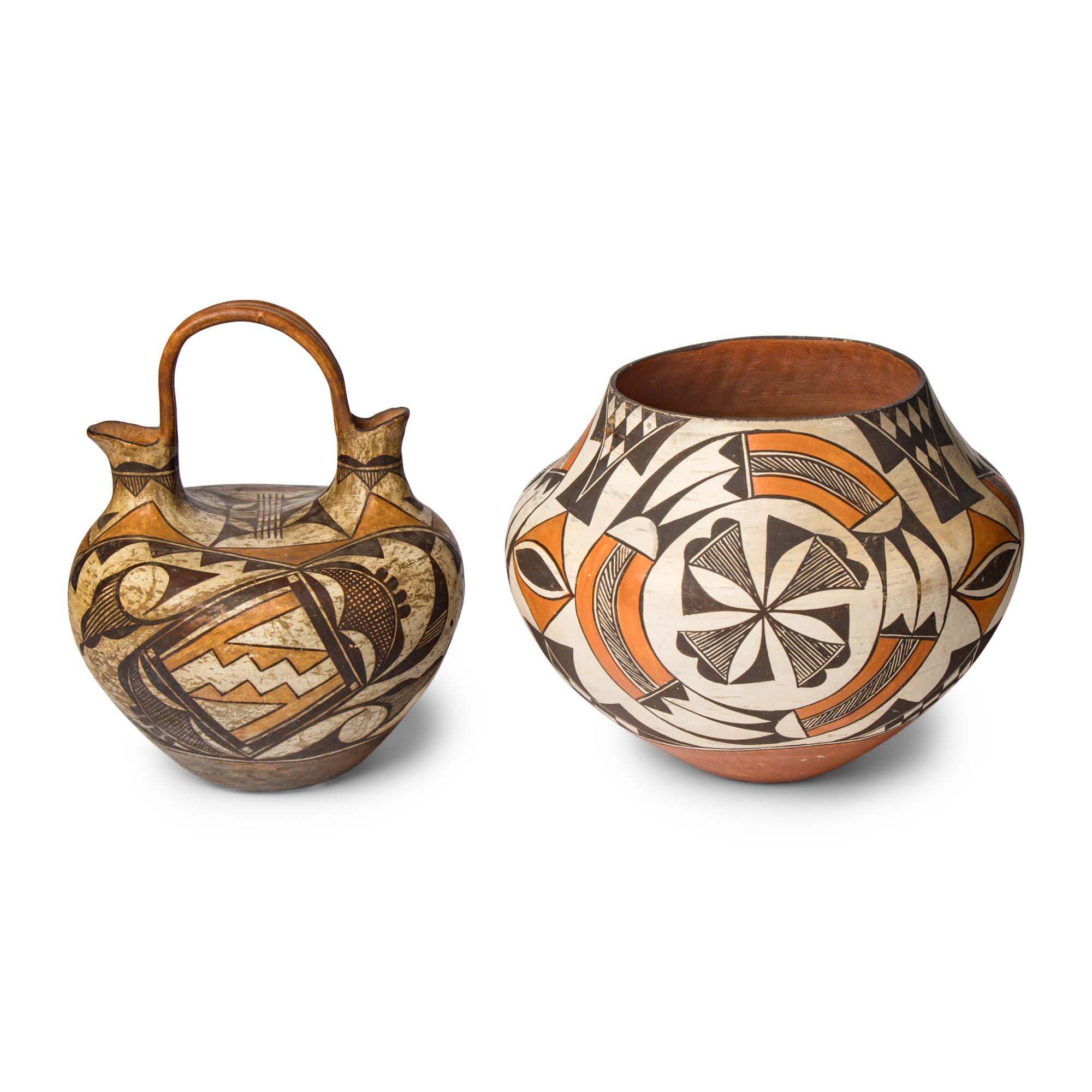 Acoma Pottery Olla and Wedding Vase