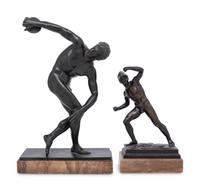 Two Bronze Figures Depicting a Discus Thrower and an Athlete