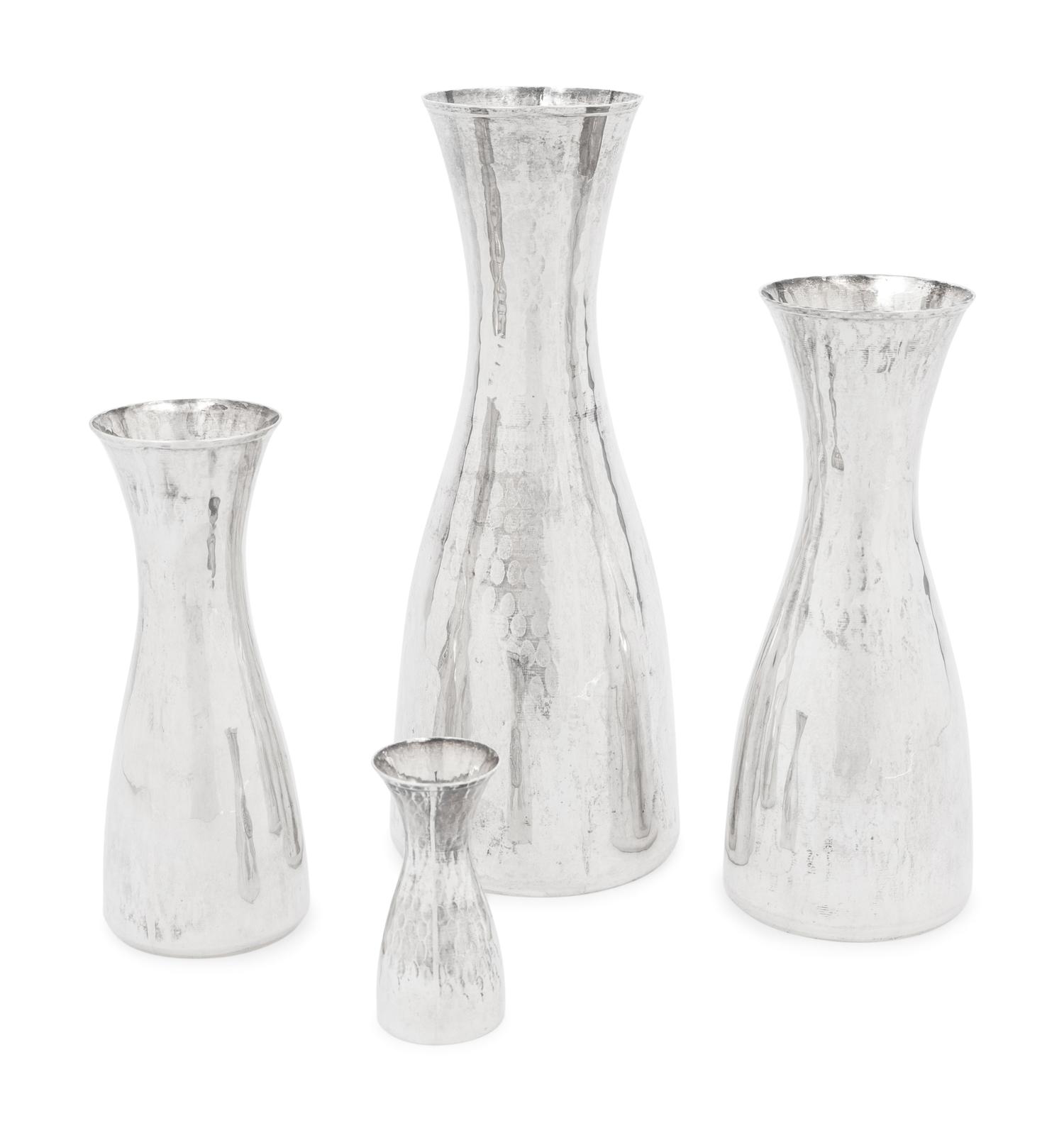 Four Italian Silver Carafes