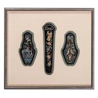 Six Chinese Embroidered and Woven Silk Panels