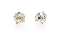 A Pair of White Gold and Diamond Stud Earrings 0.55 dwts.