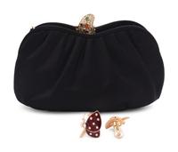 Judith Leiber Gathered Satin Clutch and Butterfly Ear Clips