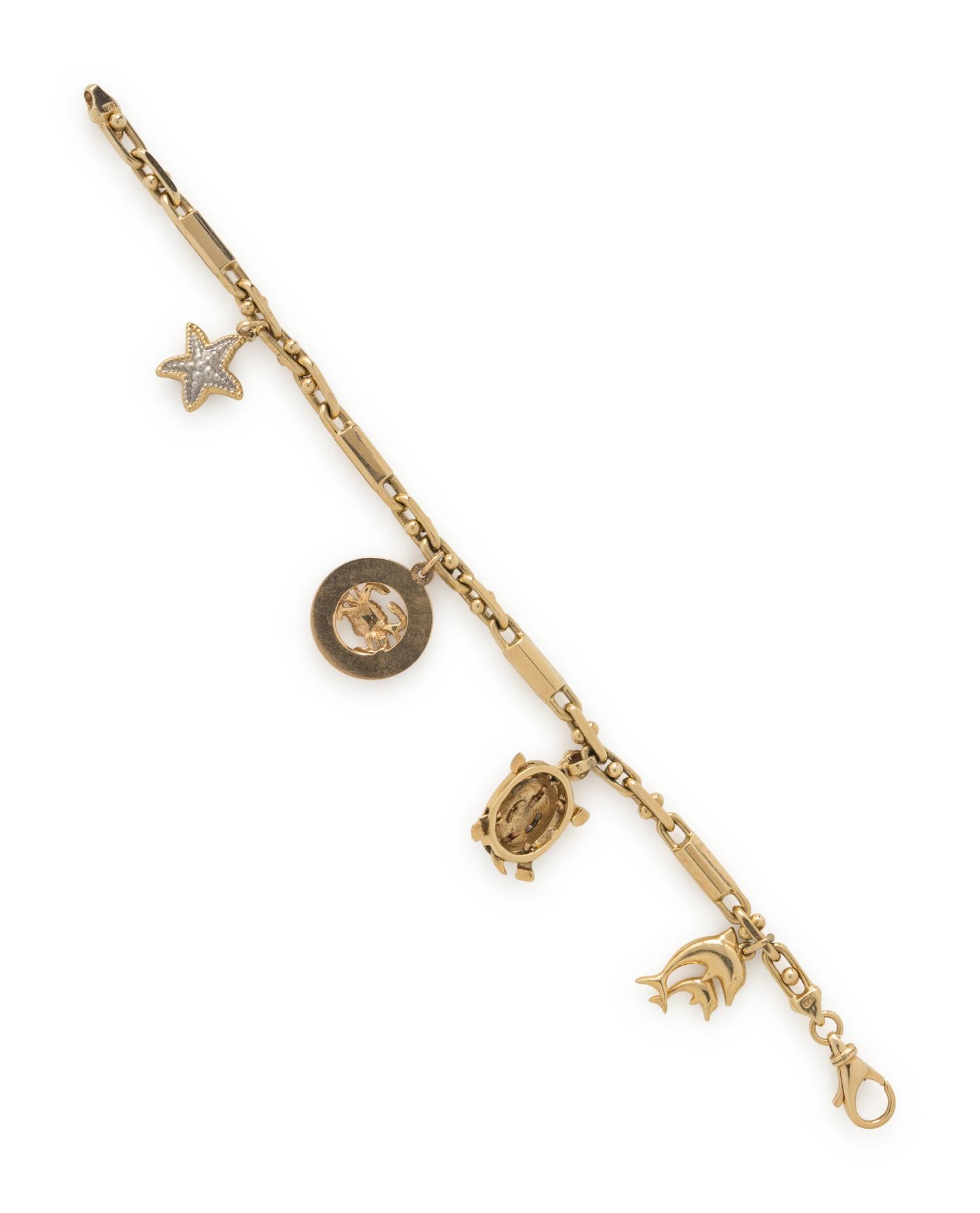 GOLD MARINE CHARM BRACELET