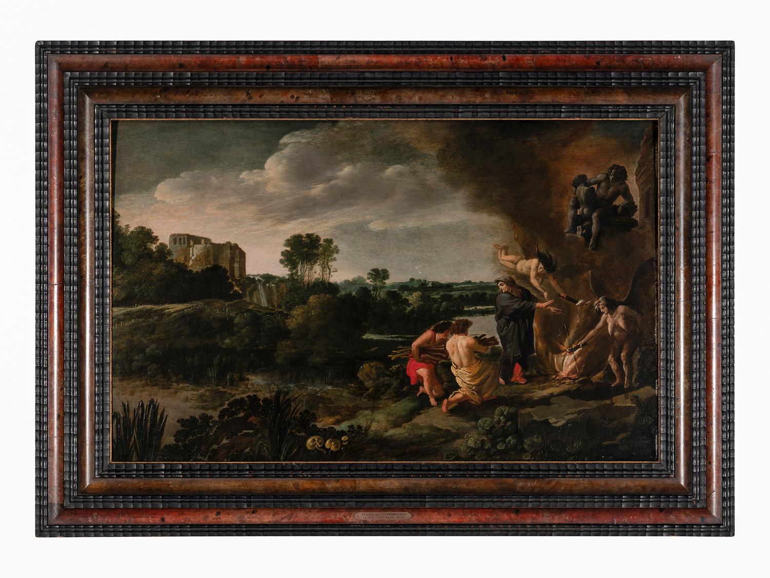 Italianate River Landscape with Witches Sacrifice and Castle Ruins in a Distance