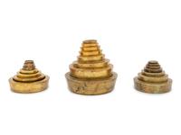 Three Sets of Stackable Brass Weights — LATE 19TH/EARLY 20TH CENTURY