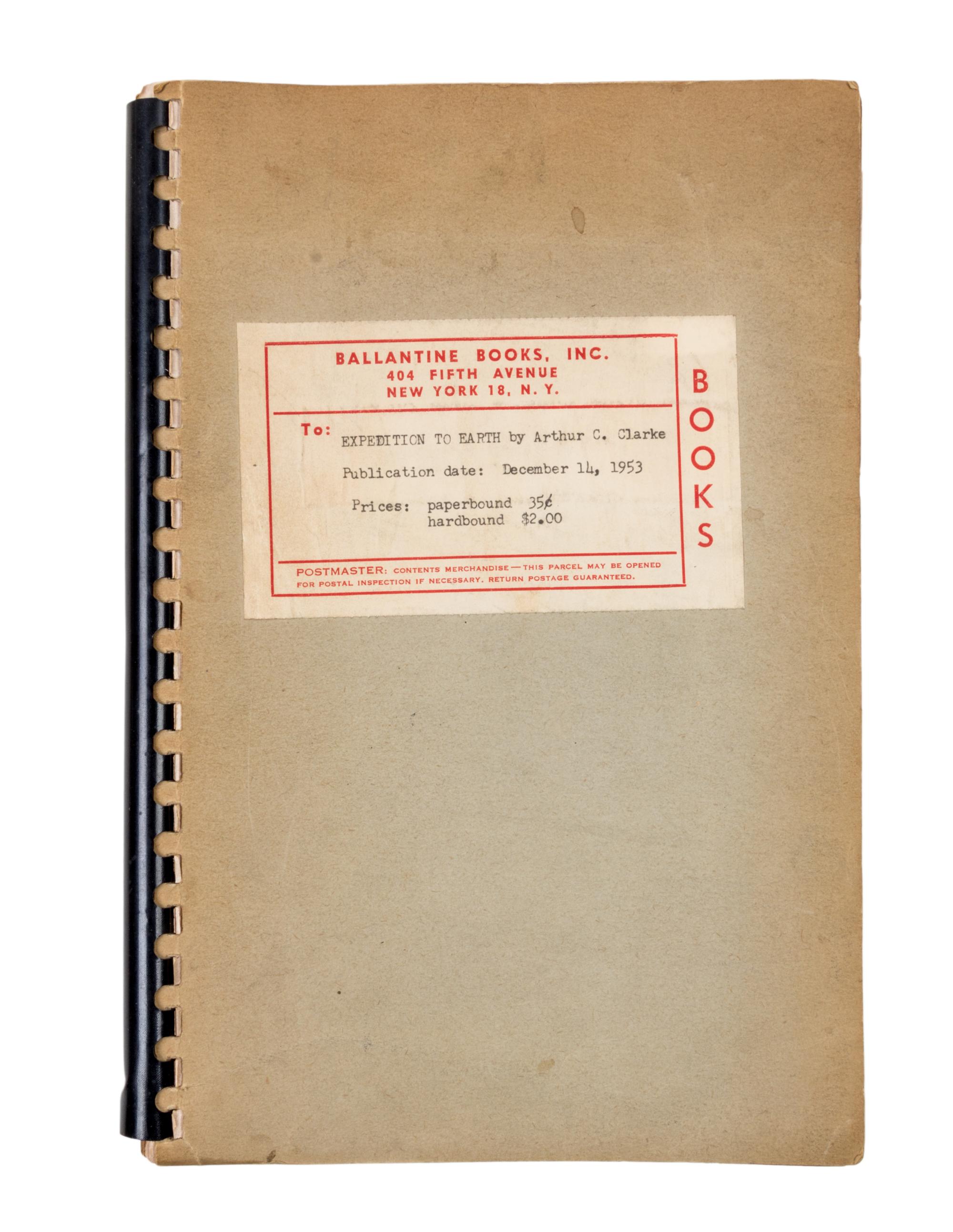 CLARKE, ARTHUR C. Expedition to Earth. New York, 1953. Proof copy.