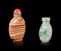 Two Chinese Hardstone Snuff Bottles