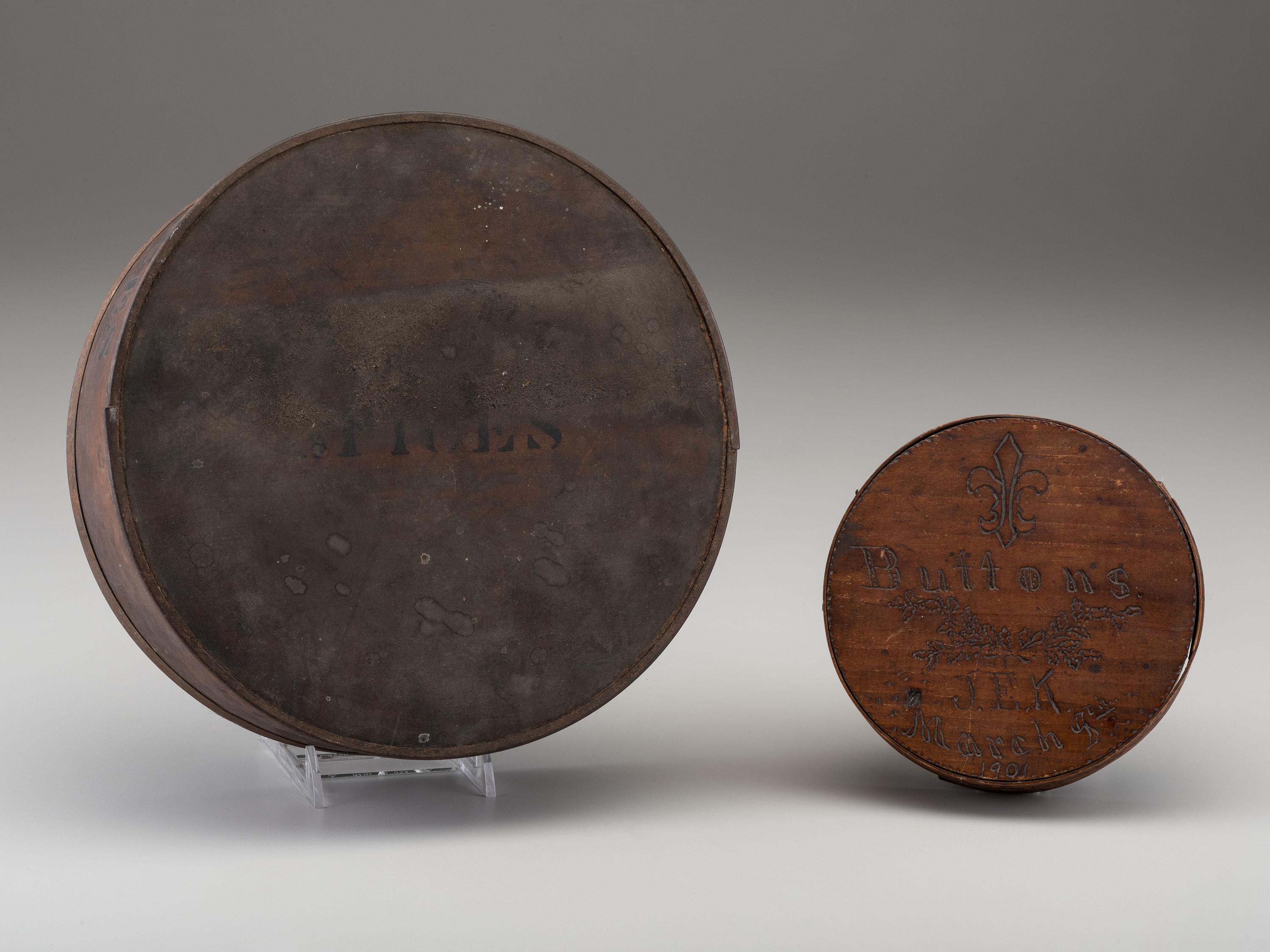 Two Circular Bentwood Boxes