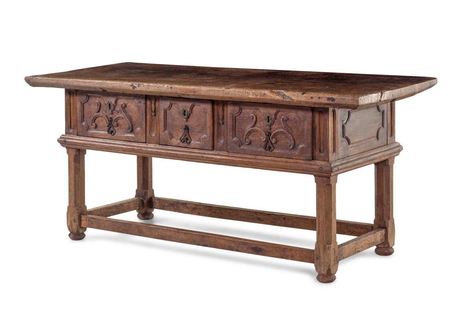 A Spanish Baroque Carved Walnut Table