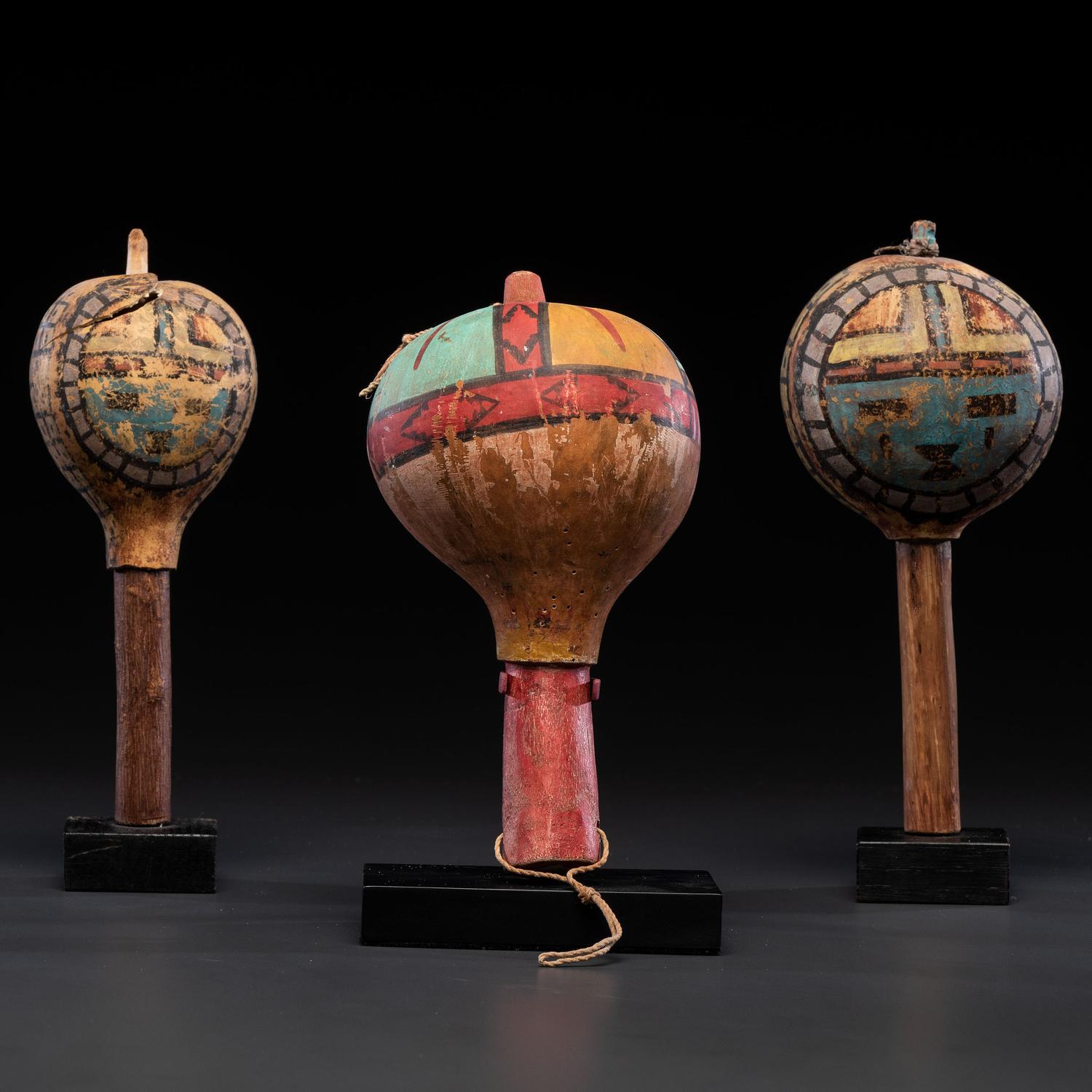 Pueblo Polychrome Gourd Rattles, From the Collection of Dick Jemison, Alabama
