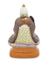 A Chinese Famille Rose Porcelain Figure of Daoist Immortal, Taishanglaojun