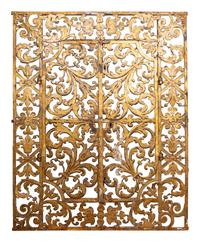 An Italian Baroque Gilt Wrought Iron Gate
