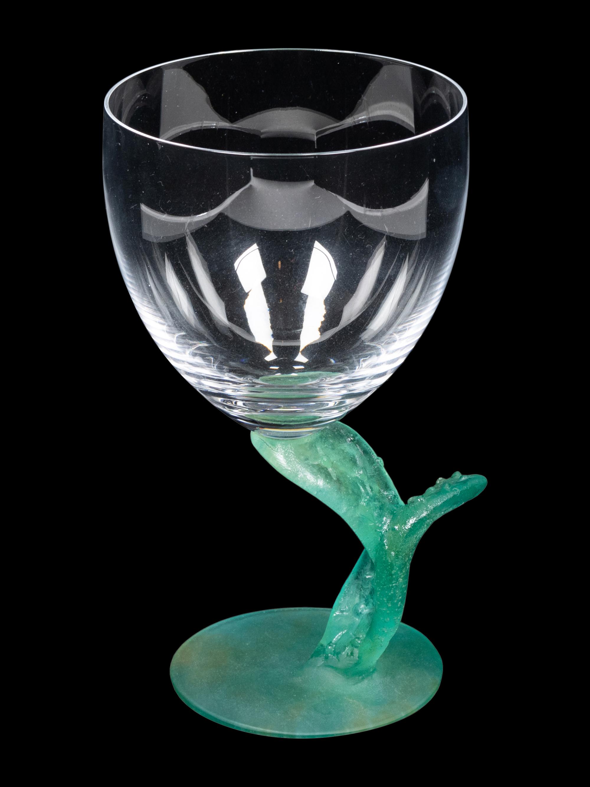 A Set of Thirteen Daum Pâte-de-Verre Cactus Goblets