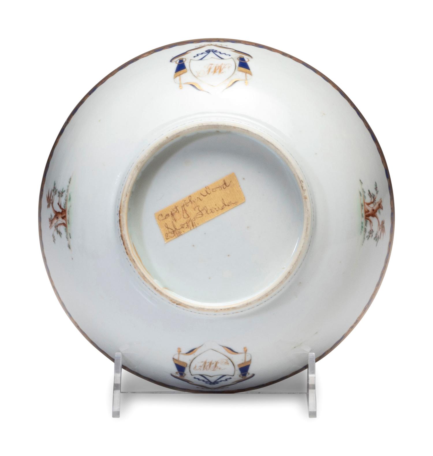A Chinese Export Porcelain Bowl and Pair of Plates