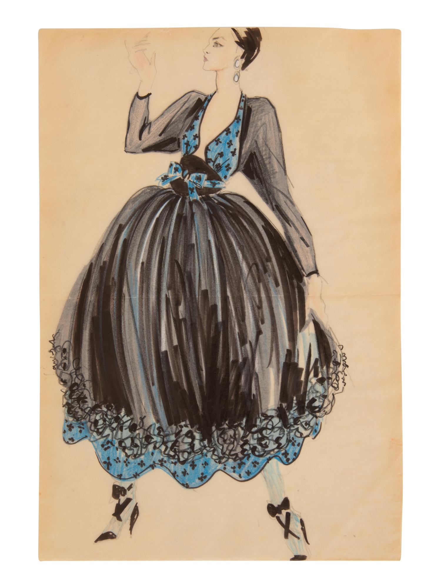 Geoffrey Beene Fashion Illustration, c.1985